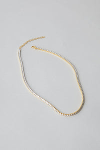 Rhinestone Necklace Gold Plated Sterling Silver Necklace MODU Atelier 