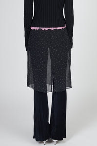 Rhinestone Sheer Skirt, Black Skirt MODU Atelier 