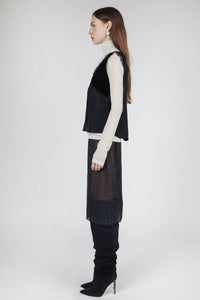 Rhinestone Sheer Skirt, Black Skirt MODU Atelier 
