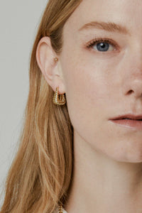 Ribbed Dome Hoop Earrings Plated Earrings MODU Atelier 
