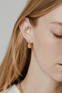 Ribbed Dome Hoop Earrings Plated Earrings MODU Atelier 