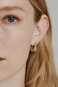 Ribbed Dome Hoop Earrings Plated Earrings MODU Atelier 