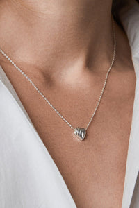 Ribbed Heart Necklace Plated Necklace MODU Atelier 