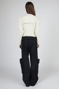 Ribbed Knit Tube Top and Bolero Set, Cream Sweater MODU Atelier 