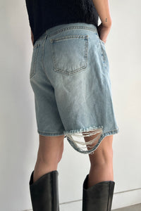 Ripped Long Denim Shorts Pants MODU Atelier 
