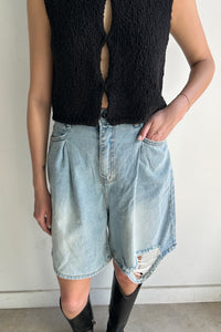 Ripped Long Denim Shorts Pants MODU Atelier 