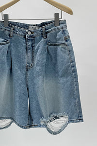 Ripped Long Denim Shorts Pants MODU Atelier 
