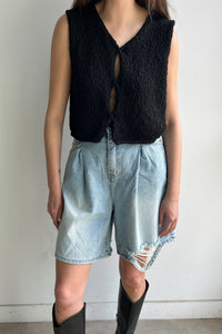 Ripped Long Denim Shorts Pants MODU Atelier 