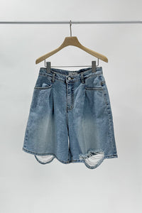 Ripped Long Denim Shorts Pants MODU Atelier 