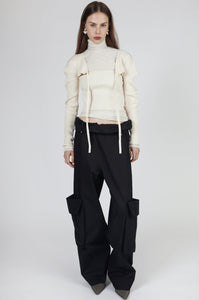 Rolled Waist Cargo Pants, Black Pants MODU Atelier 
