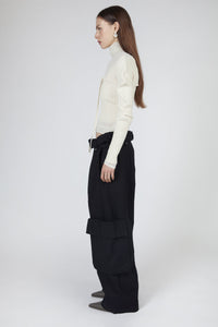 Rolled Waist Cargo Pants, Black Pants MODU Atelier 