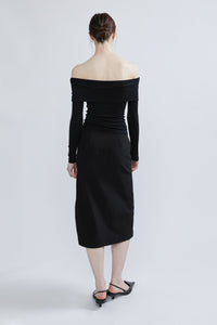 Round Slit Detail Pencil Skirt Midi Skirt MODU Atelier 