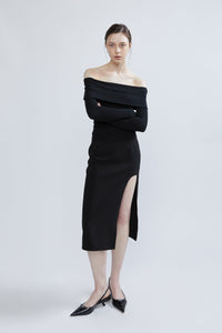 Round Slit Detail Pencil Skirt Midi Skirt MODU Atelier 