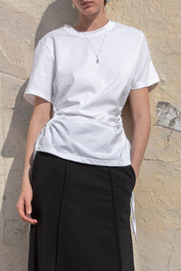 Scalloped Cut-Out T-Shirt, White Shirts & Tops MODU Atelier 