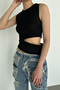Sheer Knit Bolero Set, Black Knit Tops MODU Atelier 