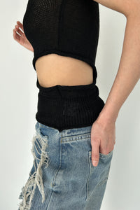Sheer Knit Bolero Set, Black Knit Tops MODU Atelier 