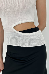 Sheer Knit Bolero Set, White Knit Tops MODU Atelier 