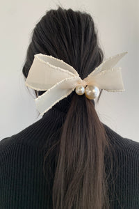 Sheer Pearl Bow Hair Tie Other Accessories MODU Atelier 