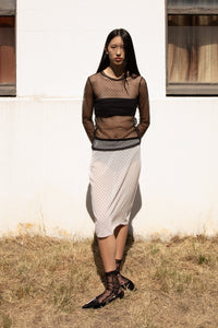 Sheer Polka Dot Skirt, Cream Skirt MODU Atelier 