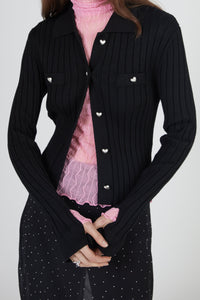 Sheer Textured Mock Neck Top, Pink Knit Tops MODU Atelier 