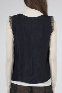 Silk Lace Cami Top, Black Tank MODU Atelier 