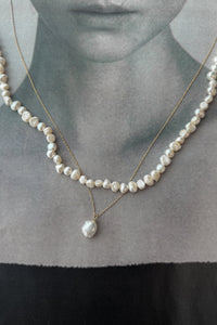 Simple Single Pearl Necklace Plated Necklace MODU Atelier 