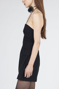 Simple Strapless Mini Dress, Black Dresses MODU Atelier 