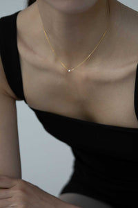 Single Cubic Necklace Gold Plated Sterling Silver Necklace MODU Atelier 