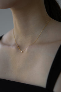 Single Cubic Necklace Gold Plated Sterling Silver Necklace MODU Atelier 