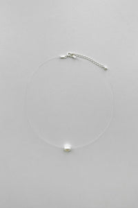 Single Pearl Floating Necklace Sterling Silver Necklace MODU Atelier 