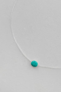 Single Turquoise Floating Necklace Sterling Silver Necklace MODU Atelier 