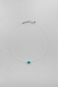 Single Turquoise Floating Necklace Sterling Silver Necklace MODU Atelier 