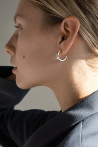 Small Rounded Hoop Earrings Sterling Silver Earrings MODU Atelier 