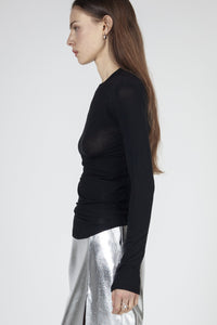 Soft Contour Long Sleeve Top, Black Shirts & Tops MODU Atelier 