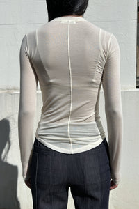 Soft Contour Long Sleeve Top, Cream Shirts & Tops MODU Atelier 