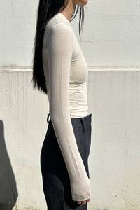 Soft Contour Long Sleeve Top, Cream Shirts & Tops MODU Atelier 