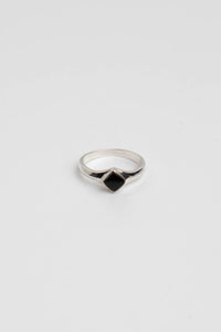 Square Onyx Ring Sterling Silver Ring MODU Atelier 