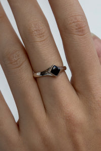 Square Onyx Ring Sterling Silver Ring MODU Atelier 
