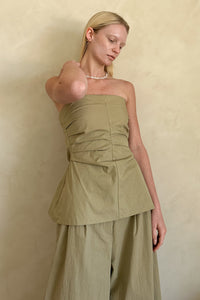 Structured Tube Top, Olive Shirts & Tops MODU Atelier 