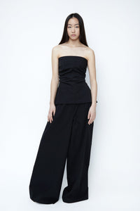 Structured Wide Leg Pants, Black Pants MODU Atelier 