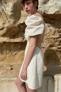 Textured Puff Sleeve Dress Dresses MODU Atelier 
