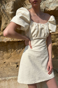 Textured Puff Sleeve Dress Dresses MODU Atelier 