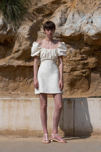 Textured Puff Sleeve Dress Dresses MODU Atelier 