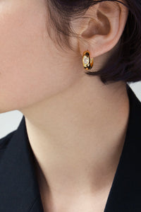 Thick Cubic Hoop Earrings Plated Earrings MODU Atelier 