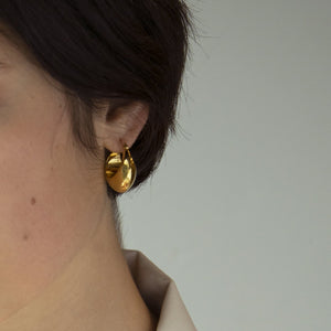Thick Dome Hoop Earrings Gold Plated Sterling Silver Earrings MODU Atelier 