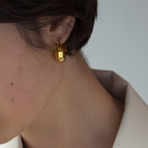 Thick Dome Hoop Earrings Gold Plated Sterling Silver Earrings MODU Atelier 