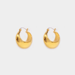 Thick Dome Hoop Earrings Gold Plated Sterling Silver Earrings moduatelier 