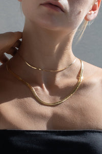 Thick Herringbone Chain Necklace Plated Necklace MODU Atelier 