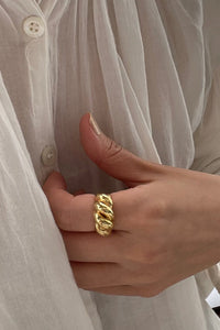 Thick Twist Ring Gold Plated Sterling Silver Ring MODU Atelier 