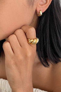 Thick Twist Ring Gold Plated Sterling Silver Ring MODU Atelier 